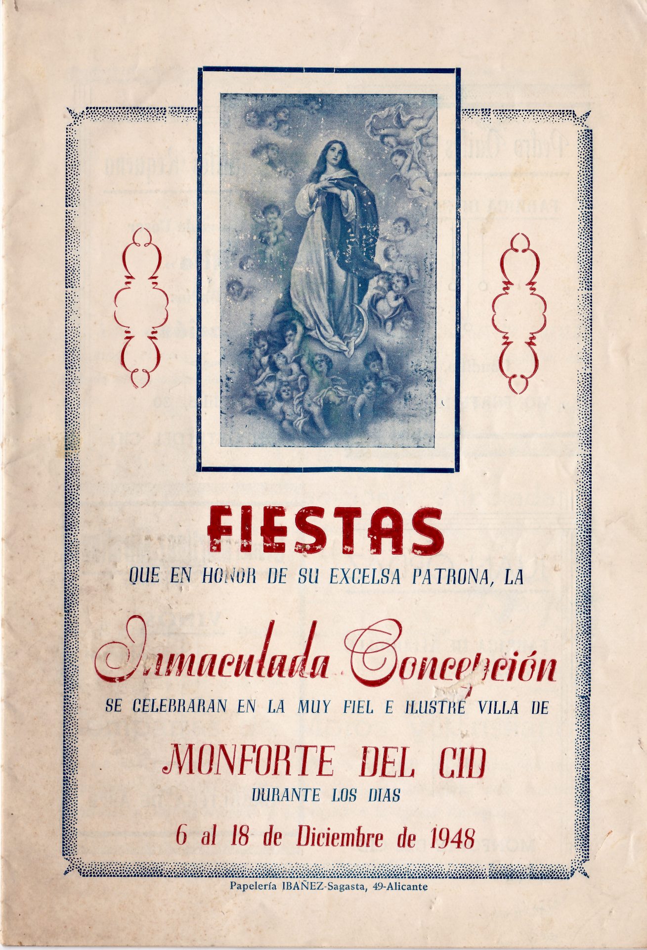 Fiestas patronales y de Moros y Cristianos en honor de la Purísima  